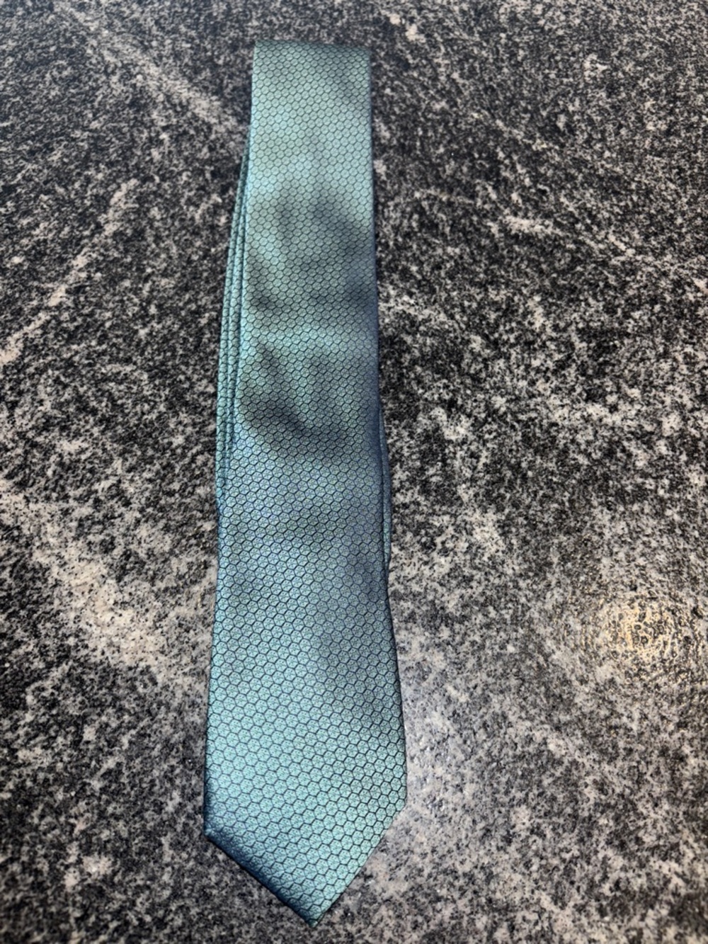 Alfani Teal Honeycomb Pattern Men's Tie